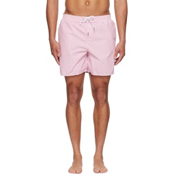 Pink Striped Swim Shorts 231268M208005