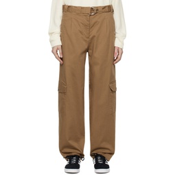 Brown Cinch Belt Trousers 232268F087000