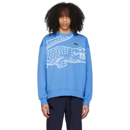 Blue Printed Sweatshirt 231268M204019