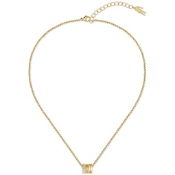 Gold-Tone Stainless Steel Virtua Pendant Necklace 15-3/4 + 3 extender