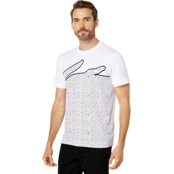 Mens Lacoste Short Sleeve Graphic Print Active Tee