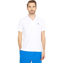 Mens Lacoste Short Sleeve Sport Breathable Run-Resistant Interlock Polo Shirt