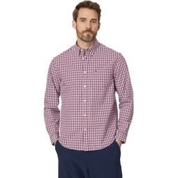 Mens Lacoste Long Sleeve Regular Fit Plaid Casual Button-Down Shirt