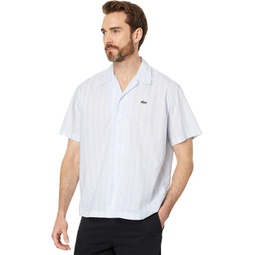 Lacoste Short Sleeve Relaxed Fit Monogram Woven Shirt