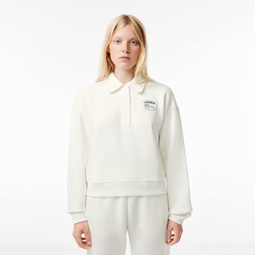 Polo Collar Lacoste Embroidered Sweatshirt