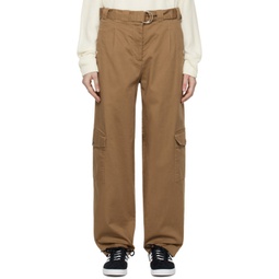 Brown Cinch Belt Trousers 232268F087000