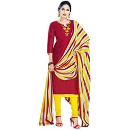 ladyline Silk Embroidered Salwar Kameez Womens Ready to Wear with Chiffon Printed Dupatta