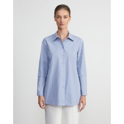 pinstripe cotton poplin oversized shirt