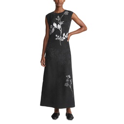 Metallic Floral Maxi Dress