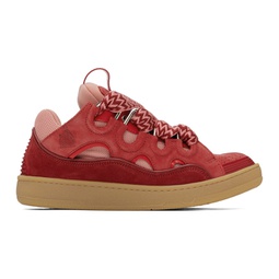 Red Curb Leather Sneakers 241254M237064