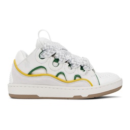 SSENSE Exclusive White & Green Curb Sneakers 241254F128021