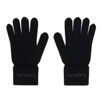 Black Embroidered Gloves 241254F012000