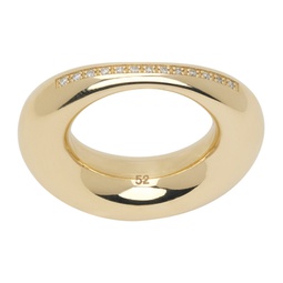 Gold White Diamond Ring 241029F011000