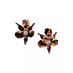 Crystal Lily 14K Gold-Plate, Acetate & Crystal Drop Earrings