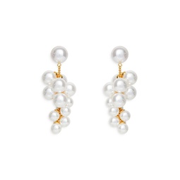 Grape Imitation Pearls Gold Plated Earrings