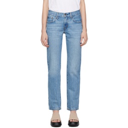 Blue Middy Straight Jeans 232099F069031
