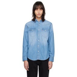 Blue Barstow Western Denim Shirt 241099M192013