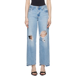 Blue Baggy Dad Jeans 231099F069032
