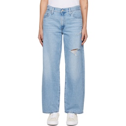 Blue Baggy Dad Jeans 231099F069090