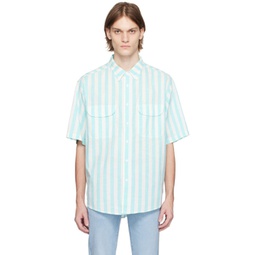 Blue & White Skate Shirt 231099M192013