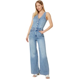 Levis Premium Denim Vest Wideleg Jumpsuit