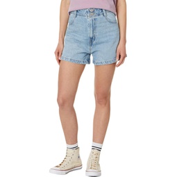 Womens Levis Womens HW Mom Shorts Contrast Stitching