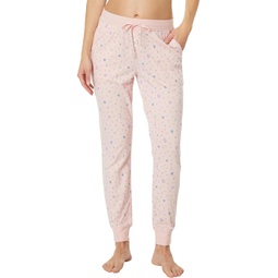 Life is Good Scattered Hearts Pattern Snuggle Up Sleep Joggers
