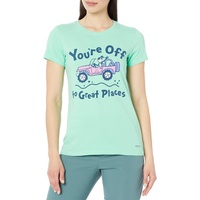 Womens Life is Good Youre Off To Great Places Short Sleeve Crusher Tee