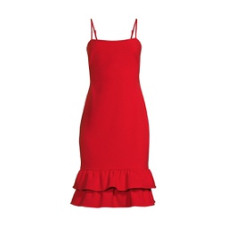 Amica Ruffled-Hem Cocktail Dress