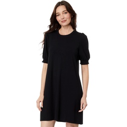 Lilla P Smocked Sleeve Crew Neck Dress