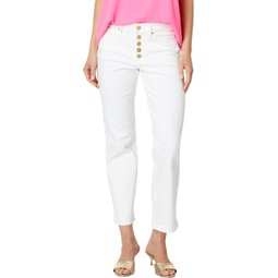 Womens Lilly Pulitzer South Ocean High-Rise Straight Leg Jeans in Resort White
