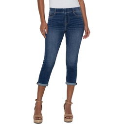 Liverpool Los Angeles Chloe Pull-On Crop Skinny with Rolled Cuff in Fowler