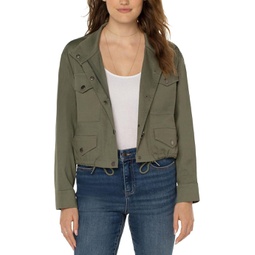 Womens Liverpool Los Angeles Cropped Cargo Jacket