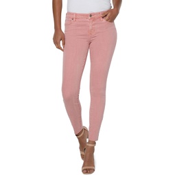 Womens Liverpool Los Angeles Abby Ankle Skinny with Cut Hem in Rose Blush