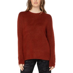 Womens Liverpool Los Angeles Long Sleeve Raglan Sweater w/ Side Slit