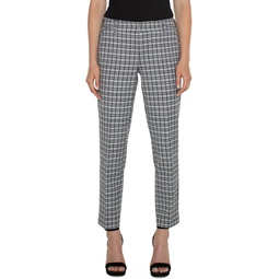 Womens Liverpool Los Angeles Kelsey Stretch Woven Plaid Mid Rise Trouser