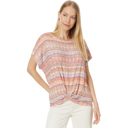 Liverpool Los Angeles Crew Neck Dolman with Twisted Front Detail