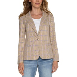 Womens Liverpool Los Angeles Fitted Blazer Woven Yarn Dyed Check
