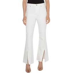 Liverpool Los Angeles Hannah High Rise Flare with Twisted Seam Slit Stretch Denim