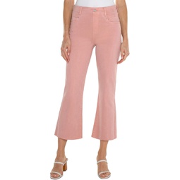 Liverpool Los Angeles Gia Glider Pull On Mid Rise Crop Flare with Back Pleat High Performance Denim