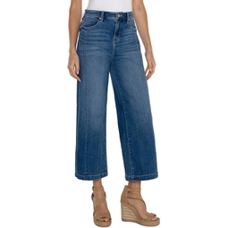 Womens Liverpool Los Angeles Stride Hight Rise Wide Leg with Seam Detail Eco Denim