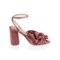 Camellia Knotted Lame Sandals