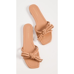 Hadley Leather Bow Flat Sandals