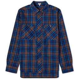 Loewe Check Overshirt Navy Blue & Brown