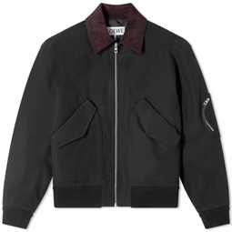 Loewe Cord Collar Bomber Jacket Black