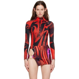 Red Spring One-Piece Swimsuit 231348F103006