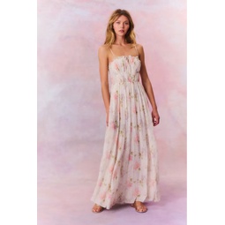 Santee Lurex Chiffon Floral Maxi Dress