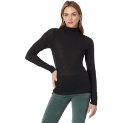 Womens Lucky Brand Mock Neck Layering Top