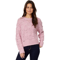 Womens Lucky Brand Open Stitch Pullover Sweater