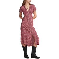 Lucky Brand Printed Button Front Midi Dress